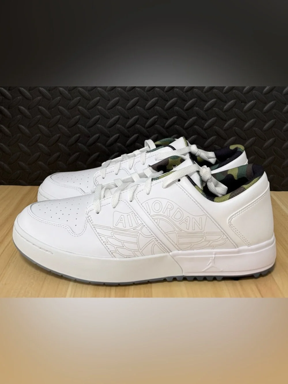 Air Jordan NU Retro 1 G Golf Shoes White Camo Green FZ4153-102 Mens Size 12.5‎